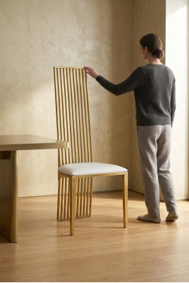 Ontwerpstoel Luxe bekleding Klassieke stoelen RVS fauteuil Stoelen