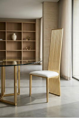 Ontwerpstoel Luxe bekleding Klassieke stoelen RVS fauteuil Stoelen