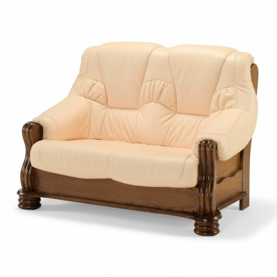 Sofa 2 zitsbank Bank Sofas Banken Woonkamer Hout Leer Tweezits Meubels Nieuw