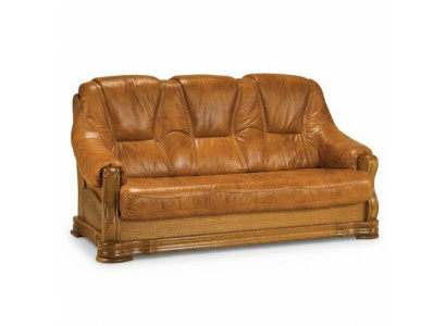 Houten bankstel 3-zits gestoffeerde designerbankstel SL bankstel driezitter leer