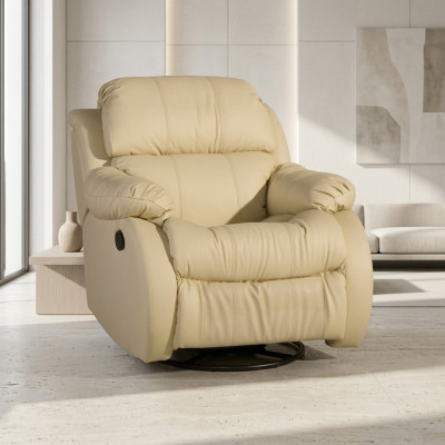 Fauteuil Echt Draai Beige Zit TV Lounge Club Fauteuil Meubels Bekleding Nieuw