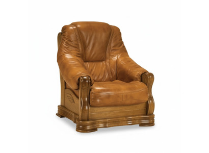 Fauteuil Tv houten fauteuil echt leer gestoffeerde zitting lounge clubmeubels nieuw