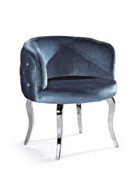 Ontwerp stoel textiel eetkamer roestvrijstalen fauteuil stoel lounge-zitter