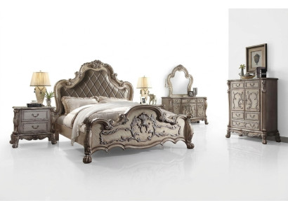 Compleet set slaapkamer Koninklijk barok bed Kaptafel Nachtkastje 6-delig.