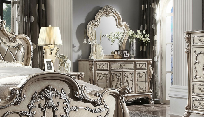 Spiegel ladekast slaapkamer hout set meubels Klassieke ladekasten 2-delig dressoir