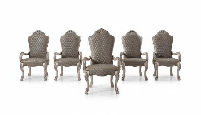 Ontwerpstoel set 6x stoelen met armleuningen gestoffeerde groep fauteuil garnituur nieuw