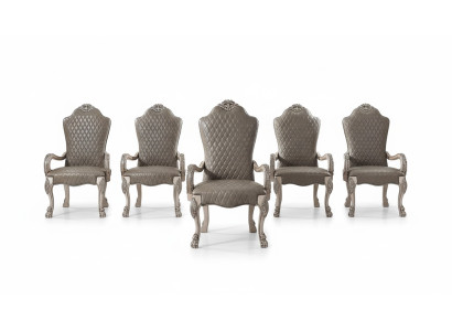 Ontwerpstoel set 6x stoelen met armleuningen gestoffeerde groep fauteuil garnituur nieuw