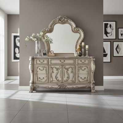 Dressoir Zilver Barok Hout Stijl Klassiek Italiaans Meubel Ontwerp Commode Nieuw