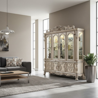 Klassiek design vitrine glazen kast vitrinekast vitrinekast plank barok.