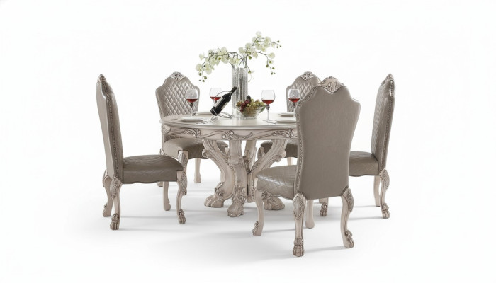 Eetkamerstoel fauteuil set 6x stoel zonder armleuningen Luxe fauteuil barokstoelen