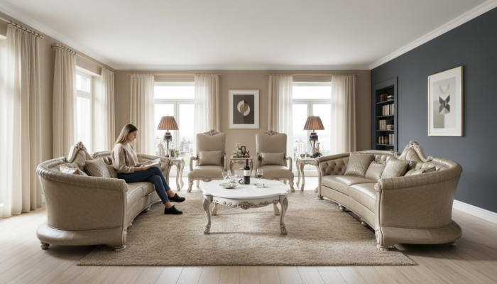 Bankstel salontafel Bijzettafel Woonlandschap Bank Bekleding 5-delig Set Nieuw