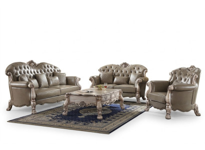 Bank Bekleding 3 2 1 Zits salontafel Hout 4-delig Luxe meubels Bankstel Bank
