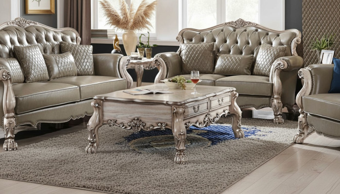 Salontafel Tafel Bank Tafels Bijzettafel Woonkamer Design Beige Hout Barok