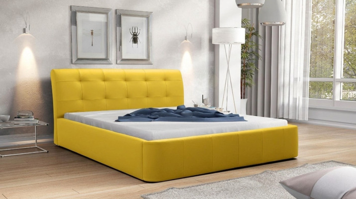Klassiek bedframe gestoffeerd bed hotel leder textiel bedden stof 180x200cm