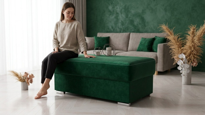 Meubels Wonen Banken Zitkussen Textiel Groen Design Ottoman Hocker Poef Voet