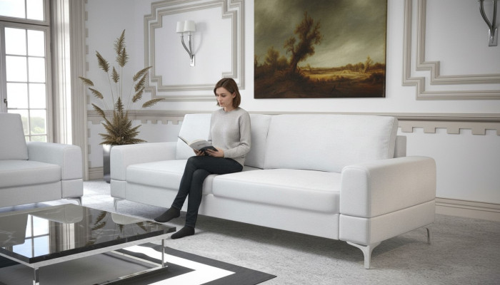 Sofa Bank Bekleding Elegant Luxe Ontwerp Tweezitter Woonkamer Moderne Banken