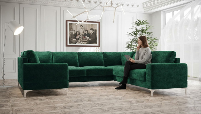 Woonkamer bankstel hoekbank bank bankstellen nieuw woonkamer fluweel hoekbank U-vorm