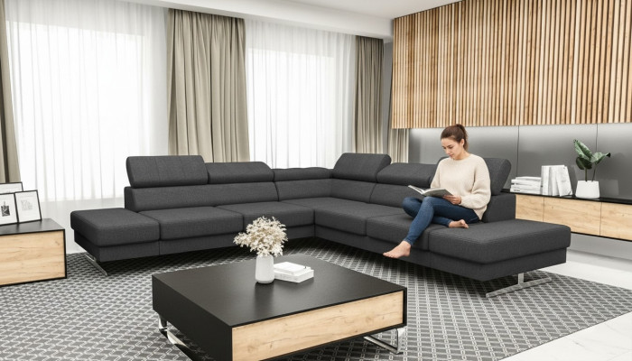 Ontwerp Bank Bank Bekleding Woonkamer L-Vorm Modern Elegant Woonlandschap Nieuw