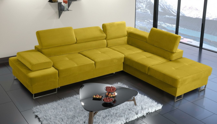 Hoekbank Bekleding Bankstel Stof Woonkamer L-vorm Modern Geel Design Bankstellen Nieuw
