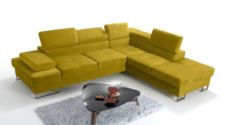 Hoekbank Bekleding Bankstel Stof Woonkamer L-vorm Modern Geel Design Bankstellen Nieuw