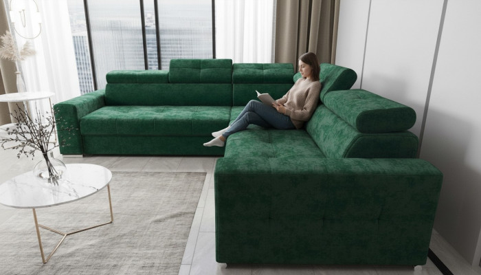 Woonkamer Textiel Lederen Luxe L-vormige Moderne Hoekbank Bank Bekleding Banken Nieuw