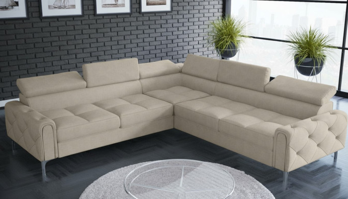 Design bank bank hoek multifunctionele bekleding woonkamer L-vorm textiel nieuw