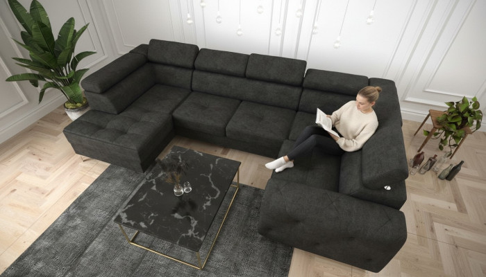Woonlandschap Bank Bankbekleding Hoek Stof Kunstleer Luxe Hoekbank U-vorm