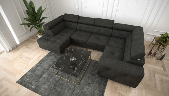 Woonlandschap Bank Bankbekleding Hoek Stof Kunstleer Luxe Hoekbank U-vorm