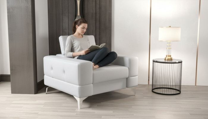 Modern Design Stoel Stof Bank Bank Bank Bank Sofa Fauteuils Fauteuils TV 1-zits Nieuw