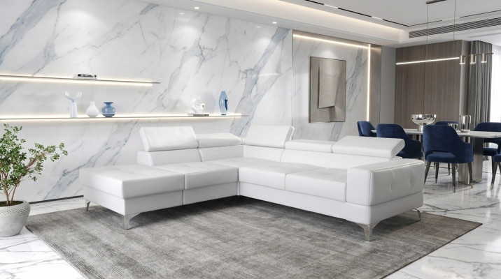 Hoekbank L-vorm bank woonlandschap gestoffeerd multifunctioneel design modern textiel