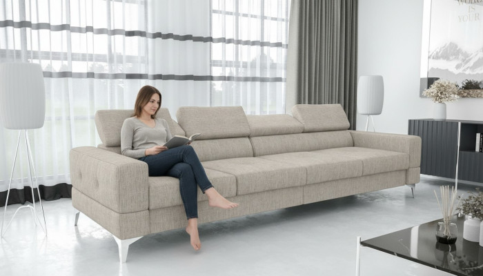 Woonkamer Bank Bankstellen Bekleden bankstellen xxl Design Bank 4-zits Textiel Groot Nieuw