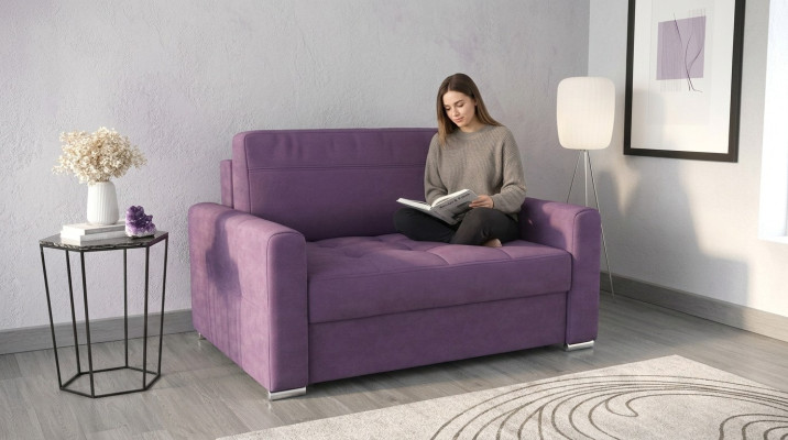 Fauteuil Relax Stof Lounge Club Bekleding Ontwerp Bankbank Bank Zitter Luxe Paars Nieuw