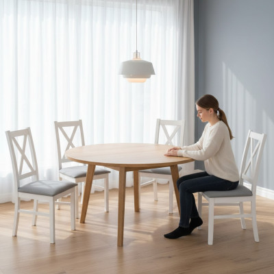 Eetkamer leuning gestoffeerde stoelen set compleet K22 4x designerstoel set