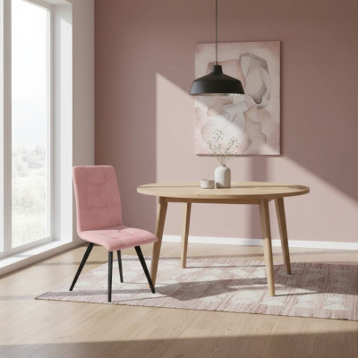 Stoelset 4x Stoelen Textiel Bekleding Massief Hout Eetkamerstoel Houten Meubels Hout