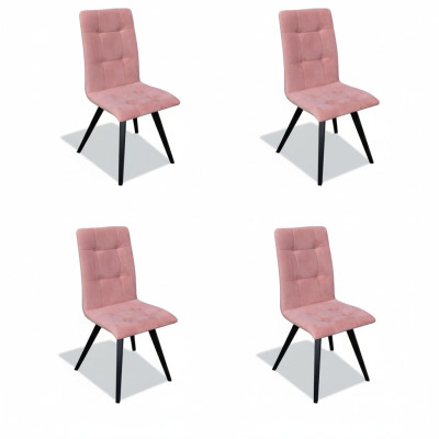 Stoelset 4x Stoelen Textiel Bekleding Massief Hout Eetkamerstoel Houten Meubels Hout