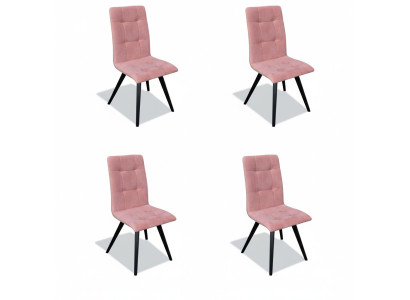 Stoelset 4x Stoelen Textiel Bekleding Massief Hout Eetkamerstoel Houten Meubels Hout