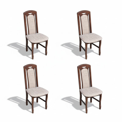 Eetkamer set houten rugleuning leer textiel nieuw stoelgroep 4x stoelen set woon