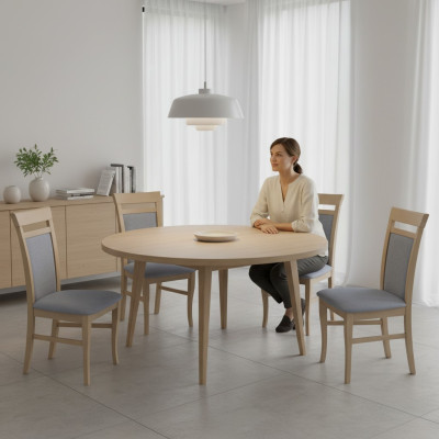 Stel 4x Designstoel Textiel Armstoel Beklede Stoelen Gastrom Eetkamer Hout Stof