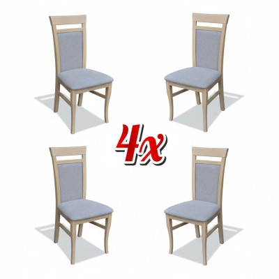 Stel 4x Designstoel Textiel Armstoel Beklede Stoelen Gastrom Eetkamer Hout Stof
