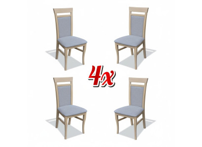 Stel 4x Designstoel Textiel Armstoel Beklede Stoelen Gastrom Eetkamer Hout Stof