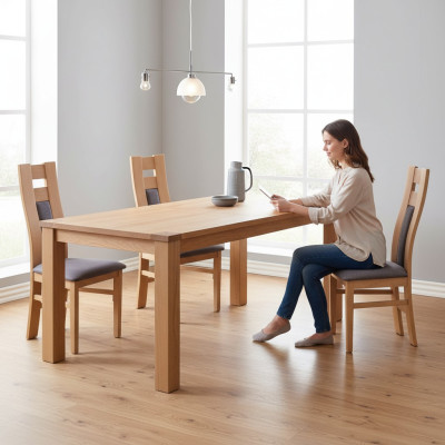 Groep Stoel Bekleding Leuning Stoelen Set Hout Massief Luxe Fauteuil Set 4x Stoel