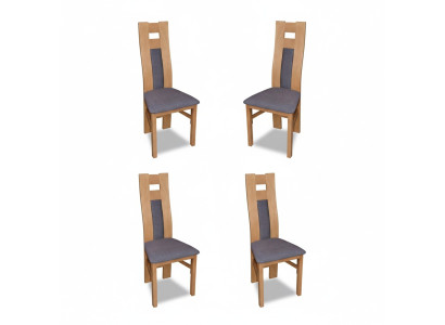 Groep Stoel Bekleding Leuning Stoelen Set Hout Massief Luxe Fauteuil Set 4x Stoel