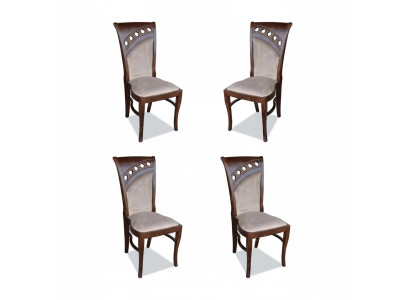 Ontwerpstoel 4x groep fauteuils stoelenset fluweel textiel Nieuw eetkamer restaurant