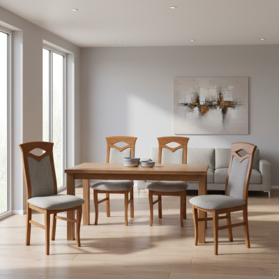 Stoelset Fauteuil Leun Ontwerp Bekleding Stof Textiel Eet Woonkamer 4x Stoelen Nieuw