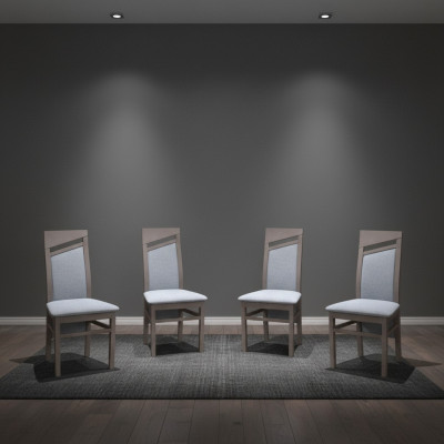 Ontwerper houten textiel gestoffeerde stoelen restaurant eetkamer stoffen set 4x fauteuil stoel