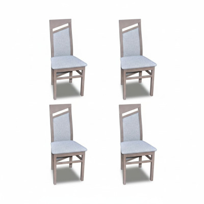 Ontwerper houten textiel gestoffeerde stoelen restaurant eetkamer stoffen set 4x fauteuil stoel