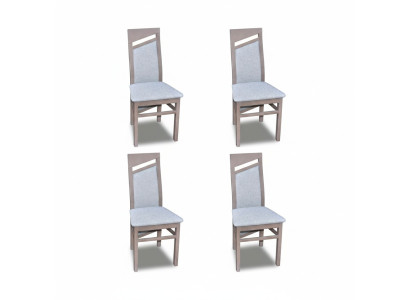 Ontwerper houten textiel gestoffeerde stoelen restaurant eetkamer stoffen set 4x fauteuil stoel
