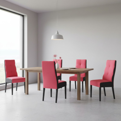 Zet 4x Stoelstoel Ontwerp Hout Textielbekleding Stoelen Gastro Eetkamerstof Nieuw