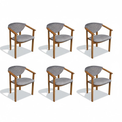 Set Volledige K27 6x Designer Stoel Set Eetkamer Rug Beklede Zit Stoelen