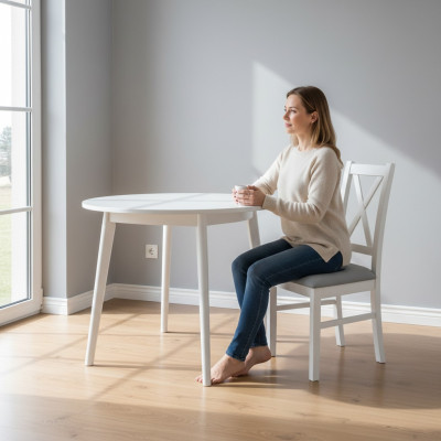 Stel van houten textiel stoel met 6 stoelen eetkamerset ontwerp eetkamer stoel massief hout